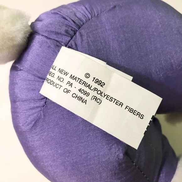 Vintage 1992 Troll Doll Nylon Plush Easter Bunny  Stuffed Animal Plastic Face - Picture 10 of 16